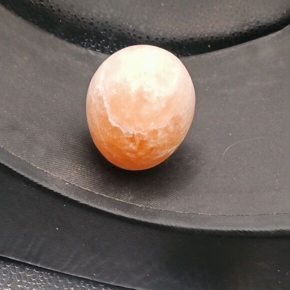 Orange White Polished Stone Egg Paperweight 2.5" Carved Onyx - Picture 7 of 9